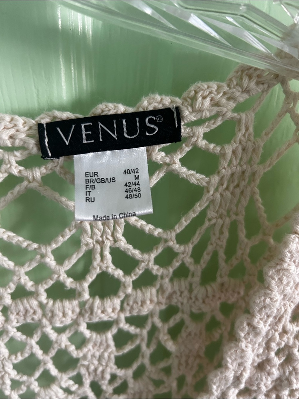 VENUS Crochet Maxi Swim Cover-Up in Cream - Picture 3 of 3